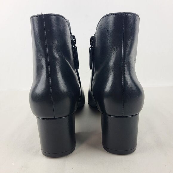 Cole Haan Elyse Leather Booties Black Boots Size 7 - Picture 9 of 11